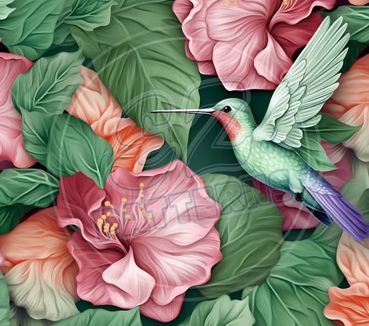 3D Hummingbirds 001 Printed Pattern Vinyl