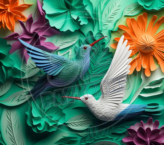 3D Hummingbirds 004 Printed Pattern Vinyl