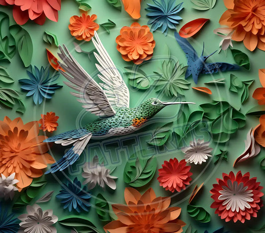 3D Hummingbirds 006 Printed Pattern Vinyl