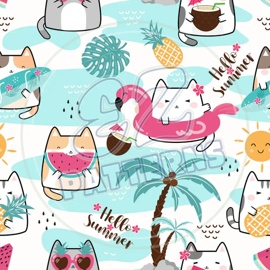 Tropical Kitties 001 Printed Pattern Vinyl